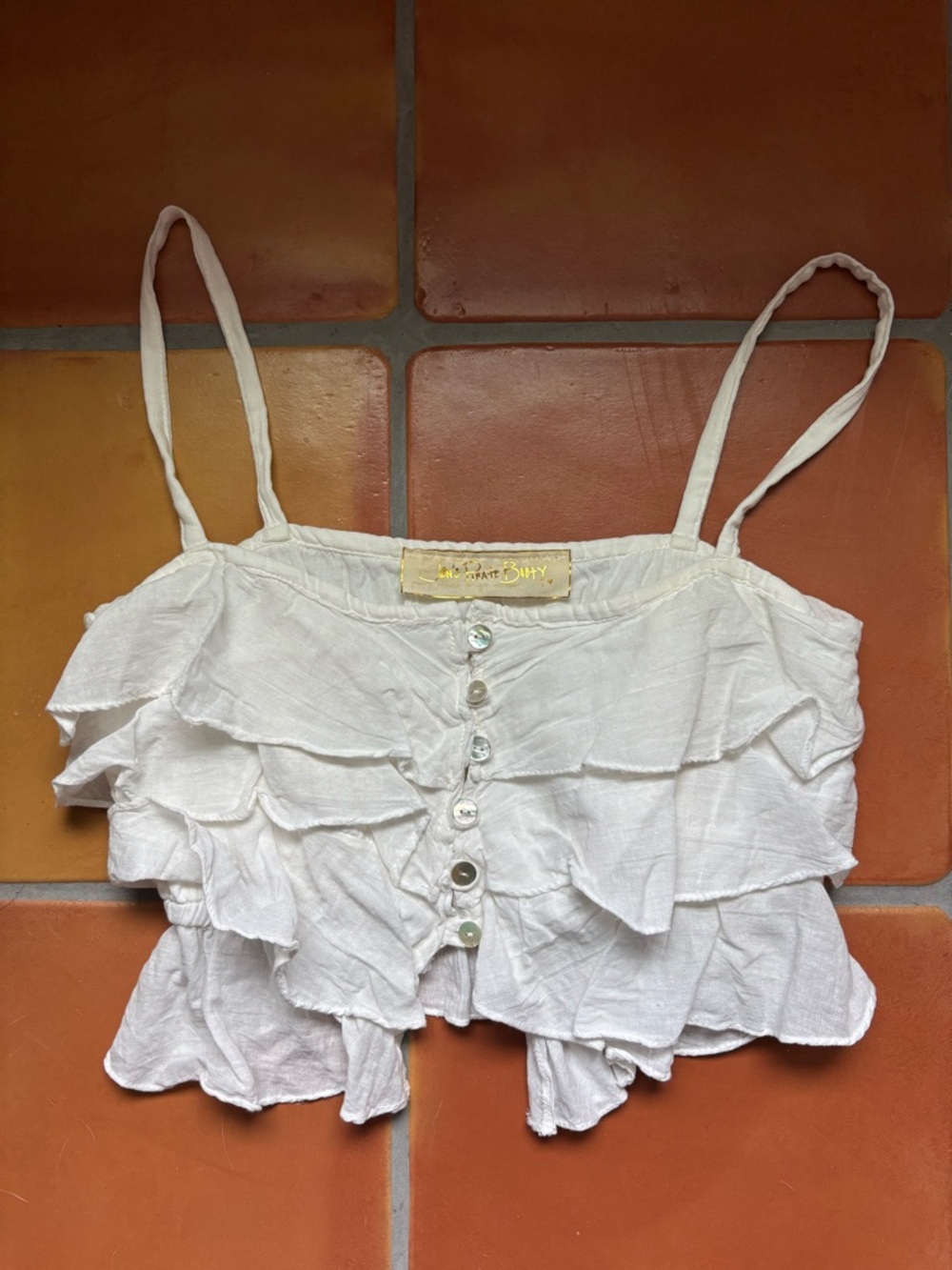 Jens pirate booty ruffle tank women’s size medium